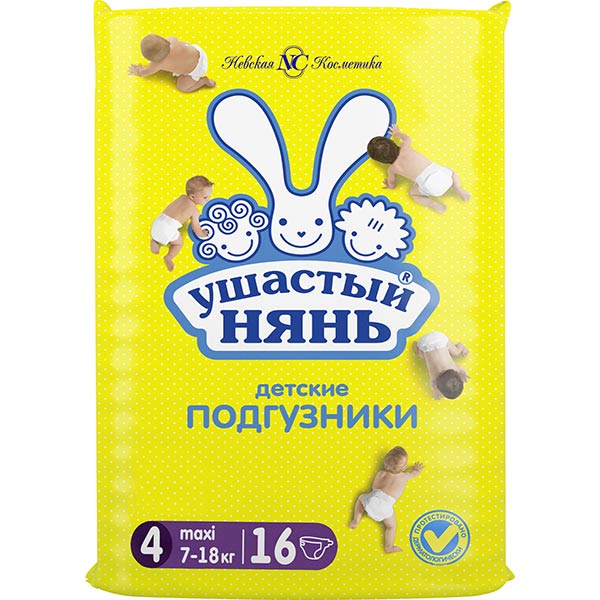 Підгузки Ушастый нянь 4 Maxi 7-18 кг 16 шт