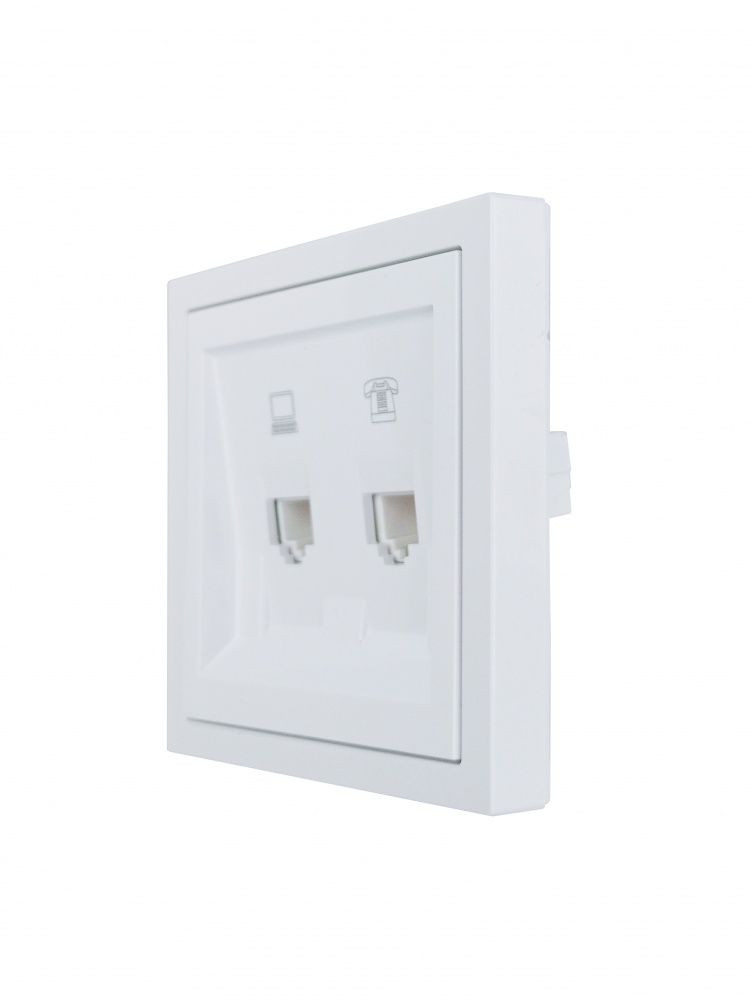 Механізм розетки комп'ютерна + телефонна HausMark Juna IP20 білий 7041-0288-143