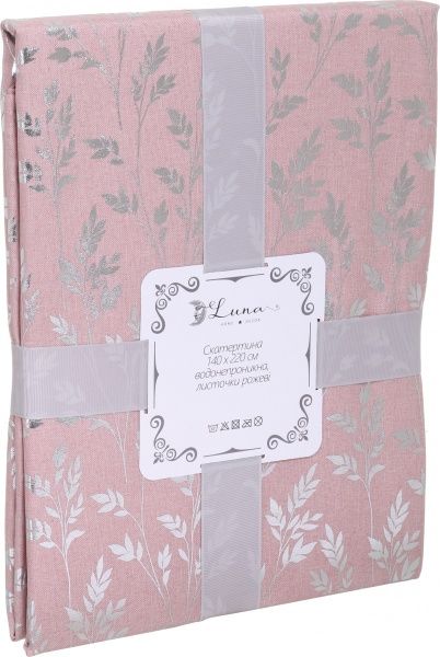 Скатерть Листочки 140x220 см розовый Luna 