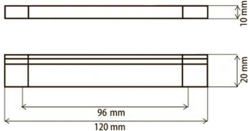 Меблева ручка D-752 Al/wood 96 мм хром/дерево червоне DC 72703