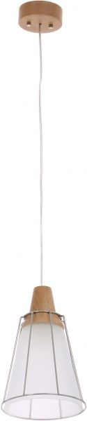 Підвіс ALFA Party 1xE27 білий/дерево світле 60312 