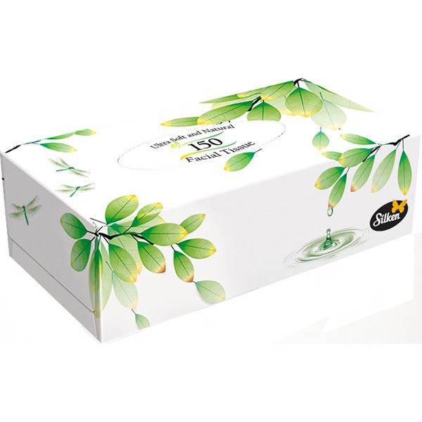 Салфетки в коробке Silken Natural цветные 150 шт.