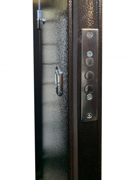 Дверь входная Министерство дверей КУ-Оптима орех мореный 2050x960 мм правая