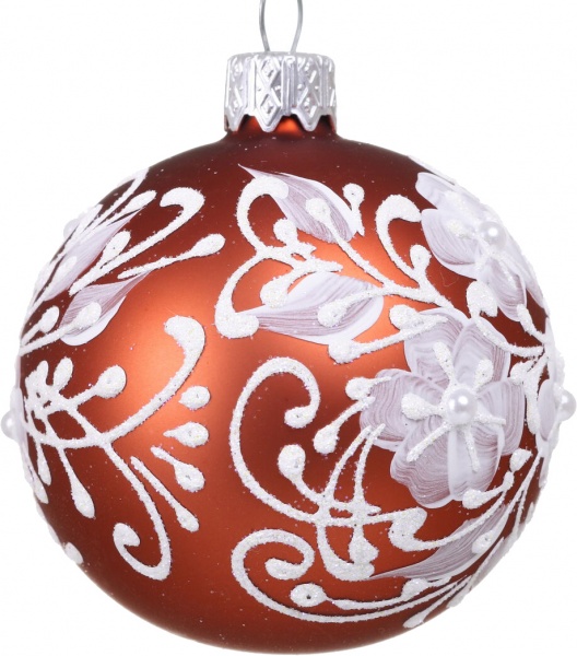 Шар новогодний цветочная серия d 60 мм в ассортименте 2200