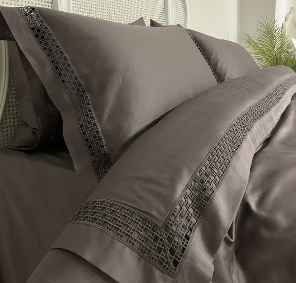 Комплект постельного белья Veronica Lace 2 антрацит Gul Guler 