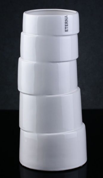 Ваза керамическая белая UA 705-30 14х14х30 см Eterna