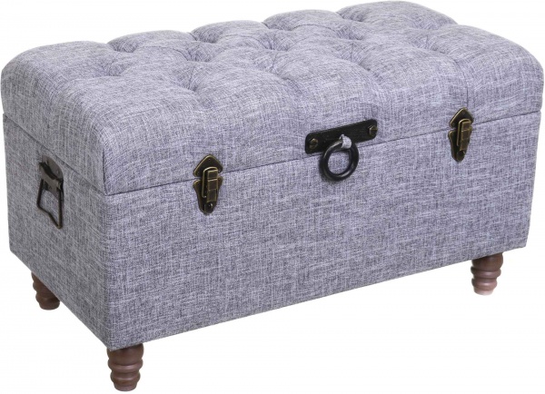 Скриня-пуф Shic B темно-сірий, 82,5х42х47 см тканина 