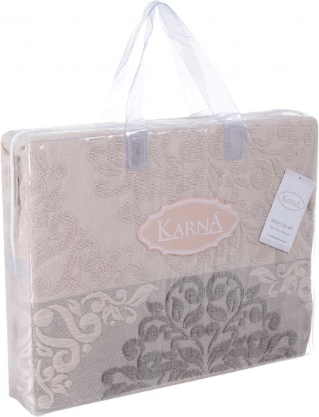 Простирадло махрове Ottoman 160x220 см бежевий Karna 