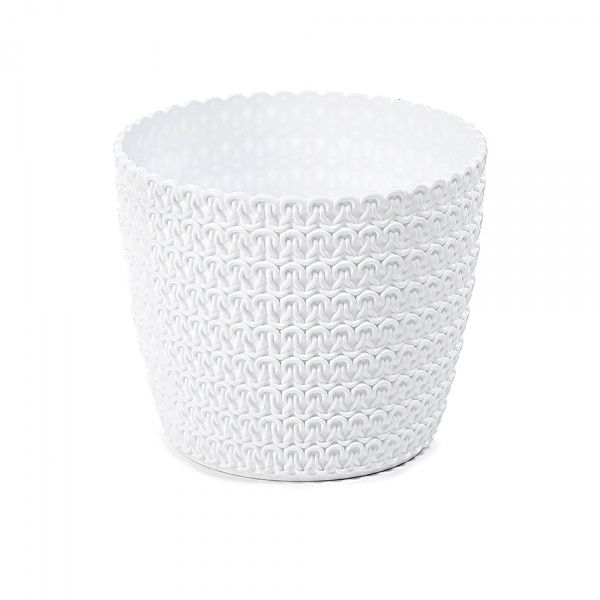 Горщик пластиковий Ламела Магнолія Джерсі 300 круглий 2,3 л білий 