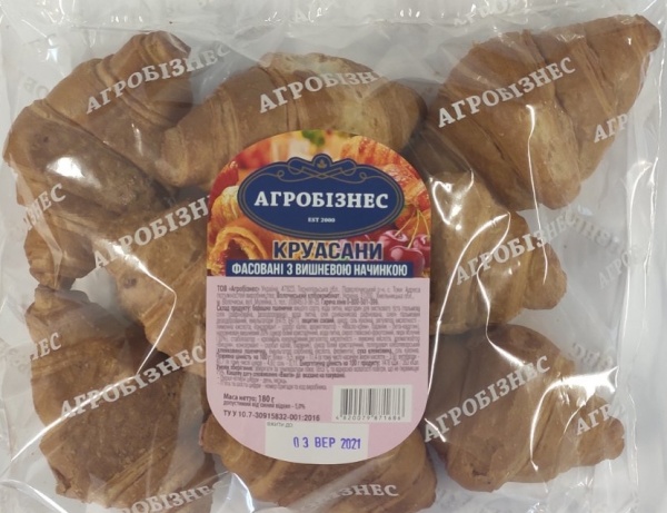 Міні-круасани Агробізнес з вишневою начинкою 180 г 