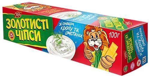 Чипсы ЖАЙВІР картофельные Золотистые со вкусом сметаны и укропа 100 г 