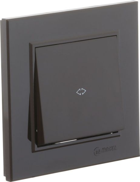 Перемикач перехресний одноклавішний Makel Karea без підсвітки 10 А 220В коричневий