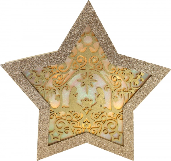 Прикраса новорічна Зірочка з місяцем 20 см золотий 1220226