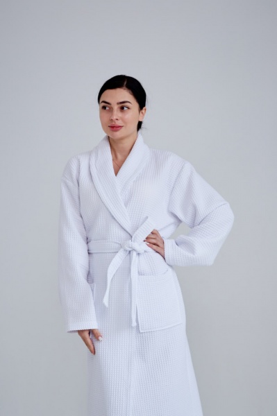 Халат вафельний Ideal для жінок р. L білий