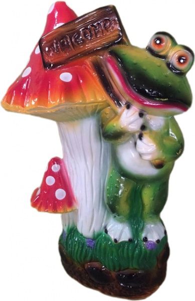 Скульптура садова Жаба Welcome 45 см