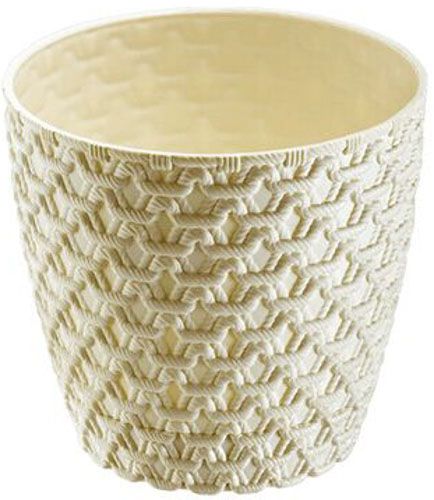 Горшок для цветов Elif Plastik Оргу круглый 5 л сливочный крем (450В) 