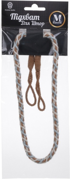 Подхват для штор натуральный 2017-38-K-85 кремовый/бирюзовый Majestic