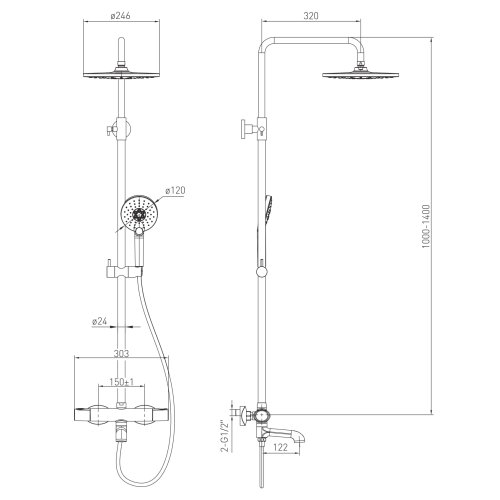 Душова система VOLLE SISTEMA P 1580.090601