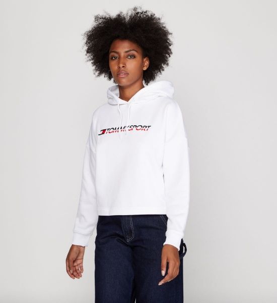 Джемпер Tommy Hilfiger CROPPED FLEECE HOODY S10S100360100 р. M белый