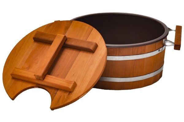 Запарник Tesli с крышкой из термодревисины 15 л