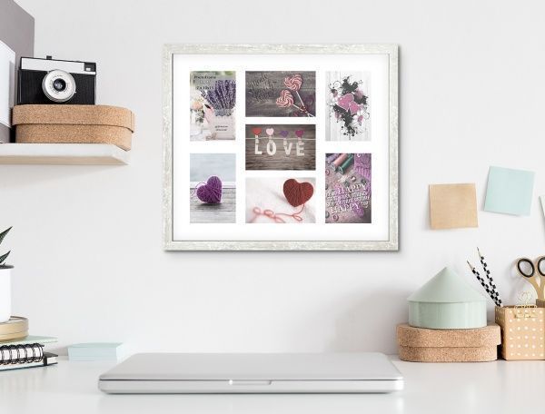 Фоторамка с паспарту SvitArt FKP-7-1913-2B 10x15 см бежевый с серым 