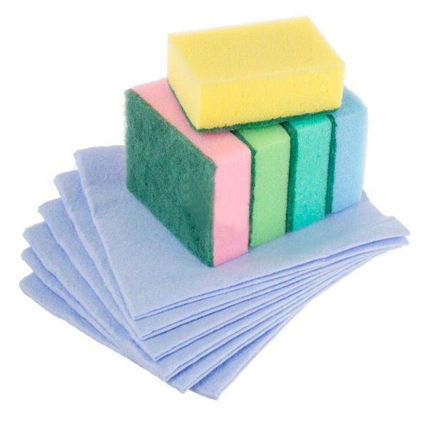 Набор салфеток для уборки универсальные 6 шт+губка 5 шт