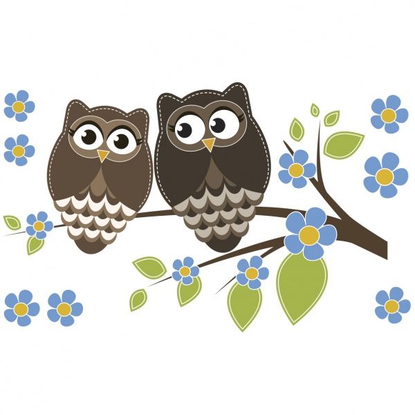 Декоративна наліпка Zatarga Дві сови Z180043 44x73 см