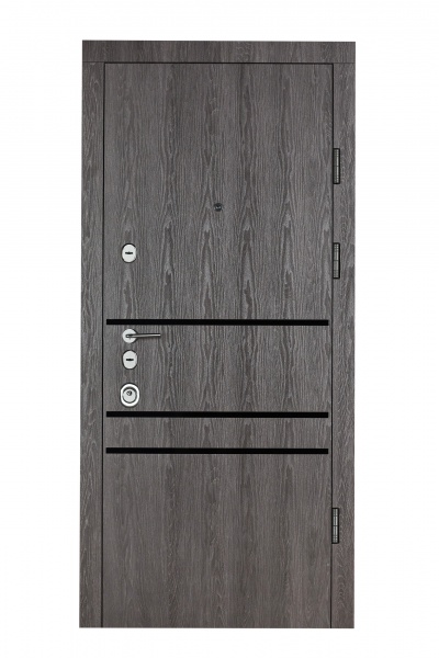Двері вхідні Булат Сек'юриті 517 дуб немо карбон / дуб немо срібний 2050x950 мм праві