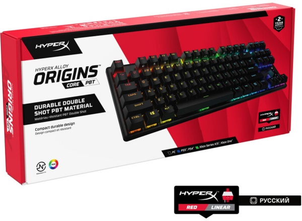 Клавіатура ігрова HyperX Alloy Origins Core PBT HX USB (639N7AA) black 