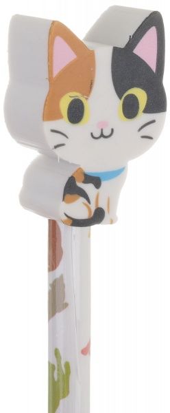 Олівець чорнографітний з гумкою рябий кіт