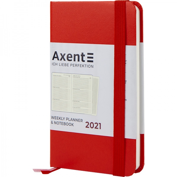 Еженедельник 2021 Pocket Strong А6- красный Axent 46591