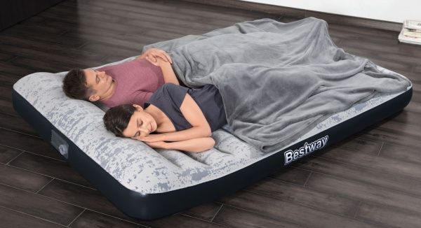 Матрас надувной Bestway Tritech Airbed Twin с двойным электронасосом 203x30 см серый/синий 67836