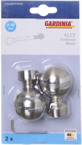 Наконечник Gardinia Ally Куля набірний d16 мм імітація сталі 2 шт. 