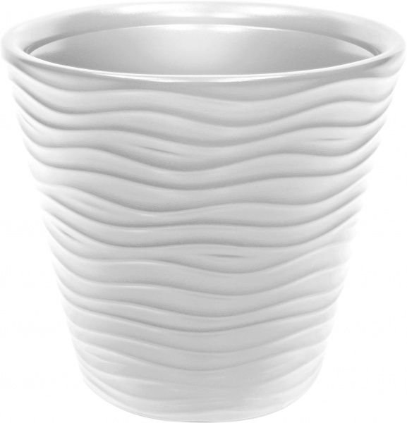 Горщик пластиковий Prosperplast Wave круглий 12л білий (71062-449) 