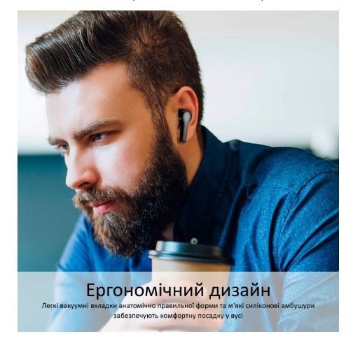 Навушники Promate Bluetooth 5 IPX5 black (trueblue-4.black) 