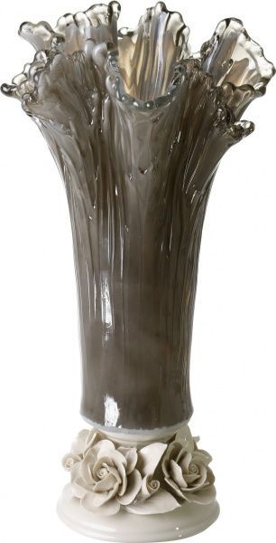 Ваза стеклянная жемчужно-золотая Lucky 28х51 см Antonio Tammaro