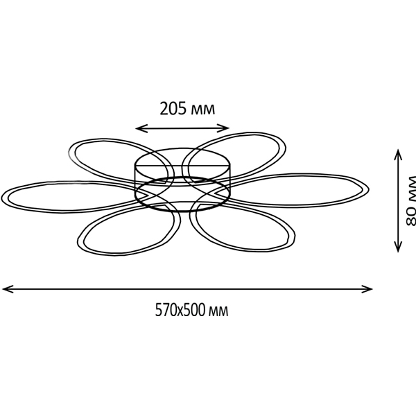 Люстра світлодіодна Hopfen 71W з пультом ДК 71 Вт хром 