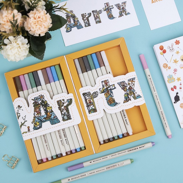 Набор маркеров Arrtx металлических 10 цветов 20 шт. AMP-1500 LC302291 