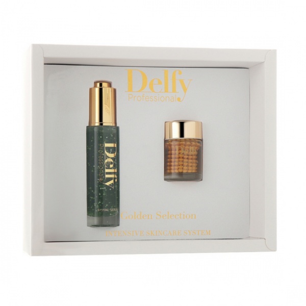 Подарочный набор для женщин Delfy Королевская сыворотка для ровного сияющего цвета лица и антиоксидантный гель для контура глаз