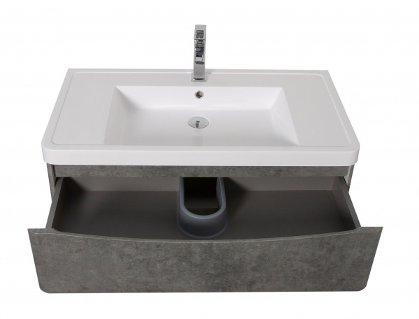 Тумба подвесная Aqua Rodos Vista серый мрамор с умывальником Ваr 90 см