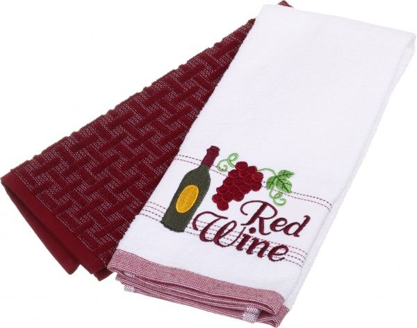 Набір рушників кухонних La Nuit Red Wine 2 шт. 40x60 см La Nuit білий із червоним 