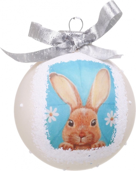 Шар новогодний Символ года-декупаж d 80 мм в ассортименте