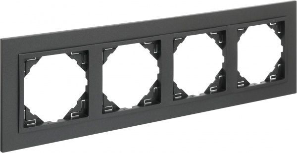 Рамка чотиримісна Efapel ANIMATO Logus універсальна металік графіт 90940 TSS