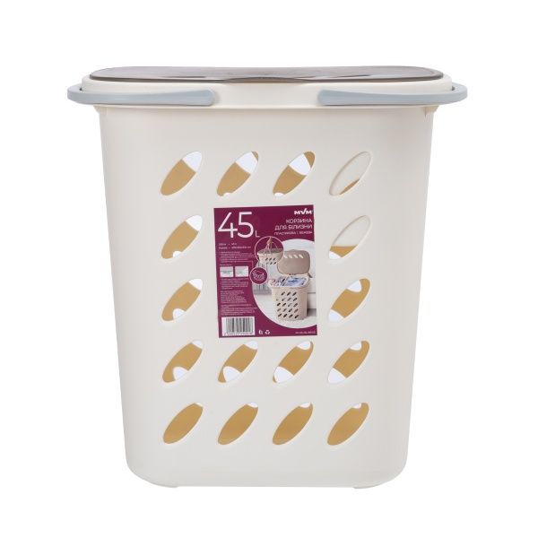 Кошик для білизни MVM FH-06 45L BEIGE 510x490x350 мм