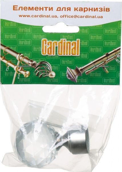 Наконечник Cardinal Кристал-куля набірний d19 мм сатин нікель 