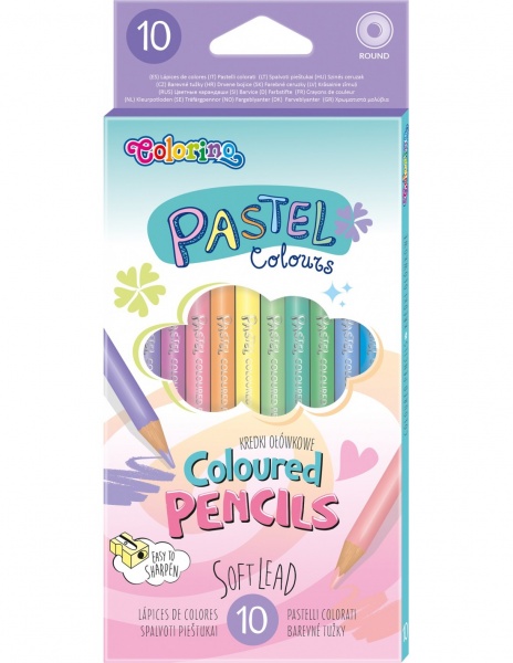 Олівці кольорові круглі 10 кольорів Pastel 80813PTR Colorino