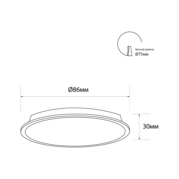 Светильник встраиваемый (Downlight) Светкомплект SDAL-R 7 Вт 4500 К черный 