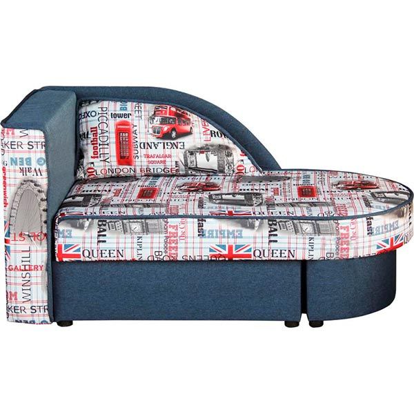 Тахта Берегиня Домовичок ліва 1410x770x740 мм синій