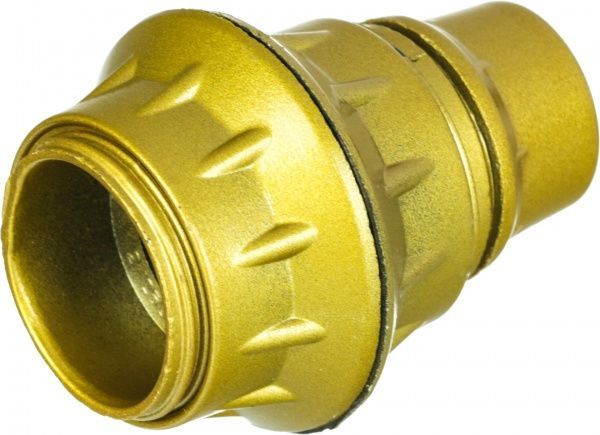 Патрон электрический с двумя кольцами E14 пластик золотой 71116