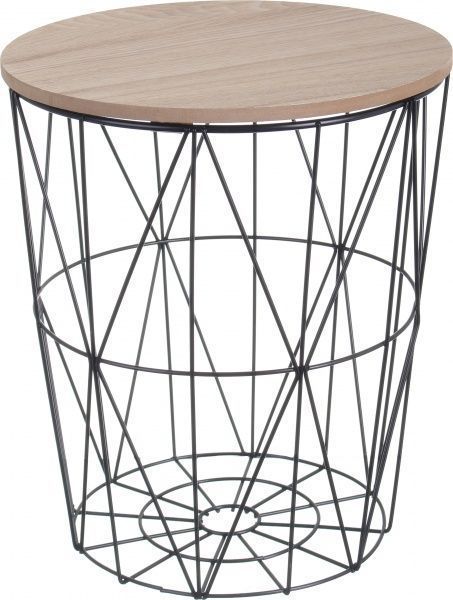 Стол-корзина Сканди 30х30х34 см натуральное дерево с черным 